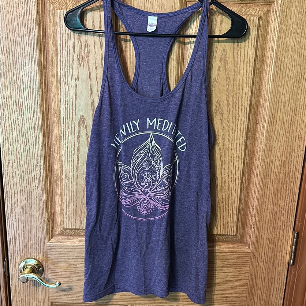Purple 'Heavily Meditated' Tank Top